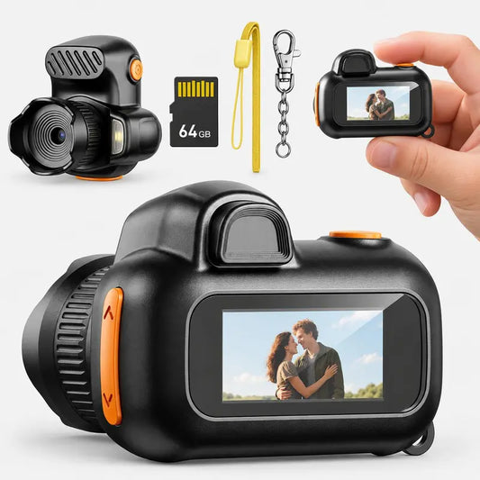 Pocket-Size HD 1080P Point & Shoot Camera - 0.96" Screen, 4 Filter Modes, Built-In Fill Light, 300Mah Battery, Compact Portable for Adventures, Cameras